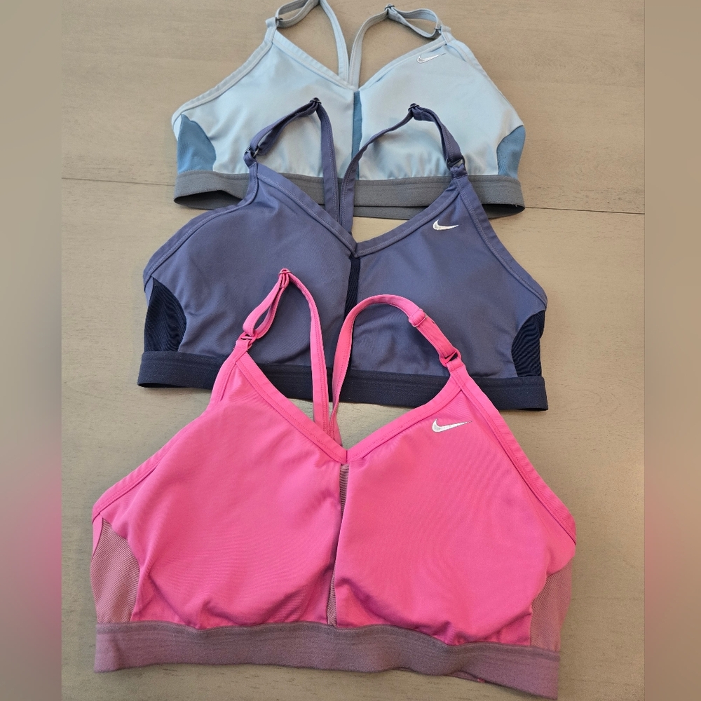 Nike Women's Sports Bra Trio - Pink, Purple, Gray